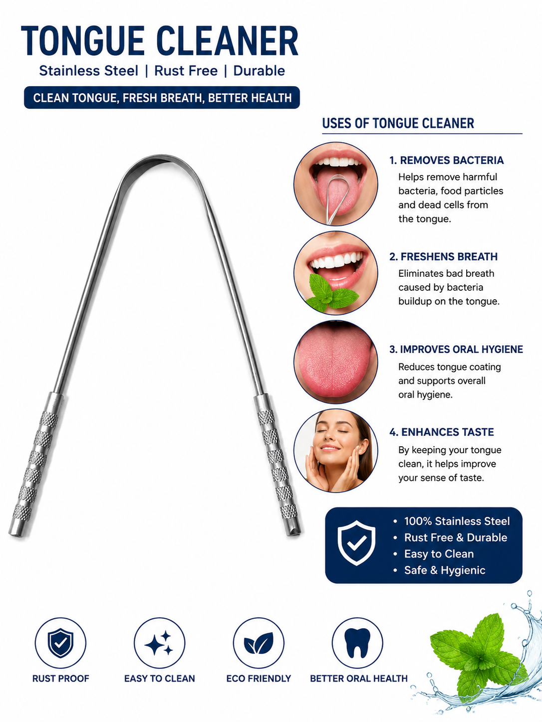 Stainless Steel Tongue Cleaner